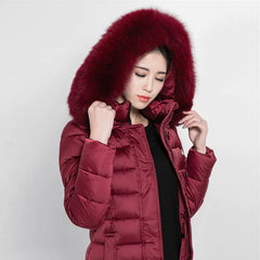 Luxury Women's Winter Coat with Fox Fur Collar