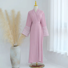 Embroidered Tassel Cardigan Robe