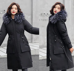 Women's Winter Parka with Fur Collar E9009
