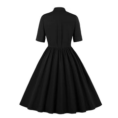 Vintage Short Sleeve Dress with Waist Cinching