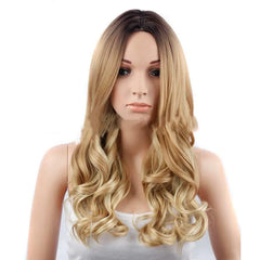 Gradient Color Long Wavy Wig for Women (Middle Part)