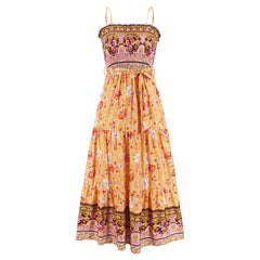 2023 Summer Vintage Floral Backless Maxi Dress
