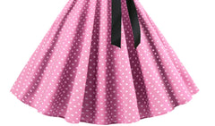 Polka Dot Strapless Vintage Dress with Flared Skirt
