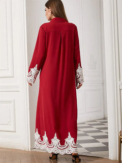 Middle East Arab Lace Blouse and Cardigan Dress