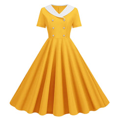 2020 Vintage Doll Collar Short Sleeve Dress