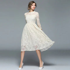 Vintage French Lace Dress with Thickened Lining