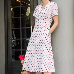 Vintage French Chiffon Summer Dress for Women
