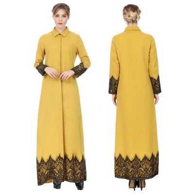 Middle Eastern Style Lace Maxi Dress