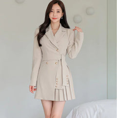 High-Quality 2020 Autumn Vintage Pleated Dress for Women