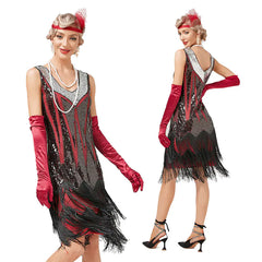 V-neck Tassel Vintage Dress in European and American Style