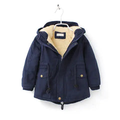 Boys' Thick Hooded Winter Coat with Fleece Lining
