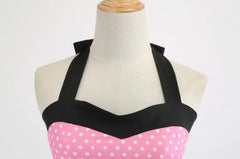 Polka Dot Strapless Vintage Dress with Flared Skirt