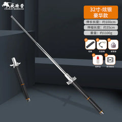 Collapsible Three-Section Steel Self-Defense Baton