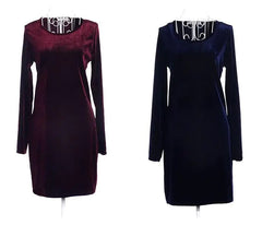 LIVA Velvet Long Sleeve Bodycon Dress