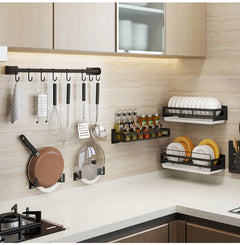 Stainless Steel Wall-Mounted Kitchen Utensil Rack