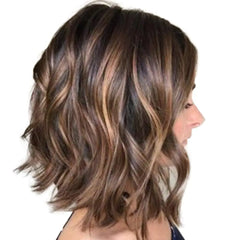 Short Curly Wig with Ombre Color and Middle Parting