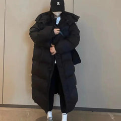 Cream Mid-Length Down Jacket for Women - High-End Winter Coat