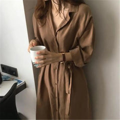 Chic Vintage Long Dress for Women - Autumn/Winter Collection