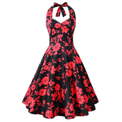 Vintage Sexy A-Line Dress with Flare Design