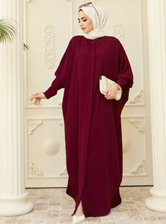 Muslim Abaya with Batwing Sleeves - Southeast Asia Fashion