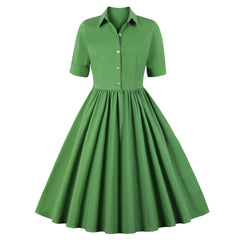 Vintage Short Sleeve Dress with Waist Cinching