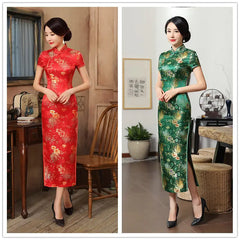 Summer Vintage Chinese Style Long Qipao Dress
