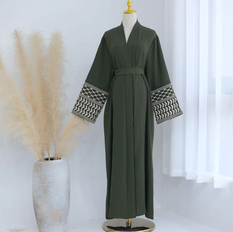 Embroidered Tassel Cardigan Robe