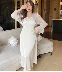 French Vintage Style Mesh A-Line Dress for Women
