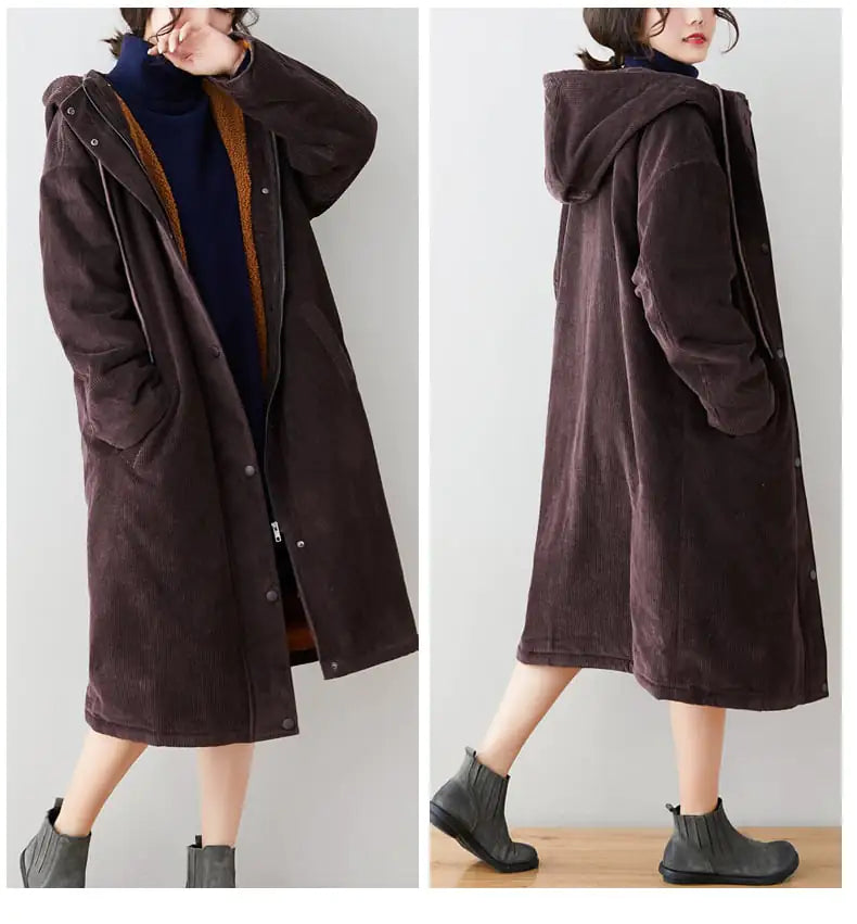Ladies' Mid-Length Lambswool Winter Coat