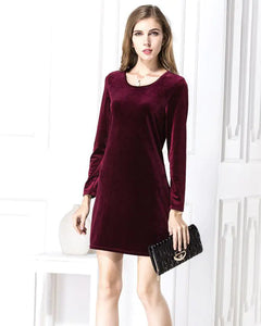 LIVA Velvet Long Sleeve Bodycon Dress