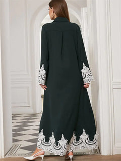 Middle East Arab Lace Blouse and Cardigan Dress