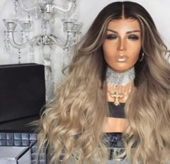 Long Wavy Middle Part Wig - European Style