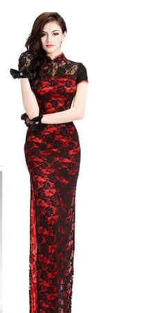 Vintage Off-Shoulder Lace Bodycon Dress