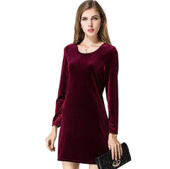 LIVA Velvet Long Sleeve Bodycon Dress
