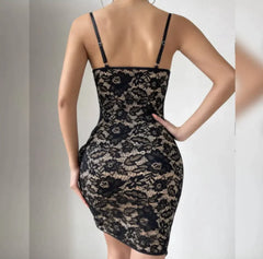 Lace Floral Bodycon Dress
