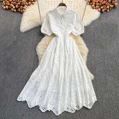 Tingfly Vintage Boho Summer Embroidery Midi Dress