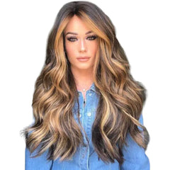 Long Wavy Middle Part Synthetic Hair Wig