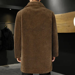 Men's Thick Double-sided Velvet Mid-length Winter Coat