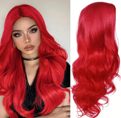 Wig, Middle Part Long Curly Hair