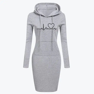 Autumn Winter Women's Long-Sleeved Hoodie Dress
