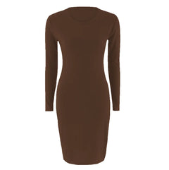 Elegant Solid Color Bodycon Dress