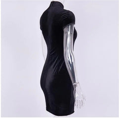 Vintage Velvet Split Hem Dress for Dark Aesthetic