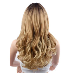 Gradient Color Long Wavy Wig for Women (Middle Part)