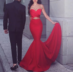 Red Strapless Bodycon Dress