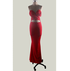 Red Strapless Bodycon Dress