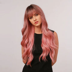 Long Curly Gradient Big Wave Headgear for Women