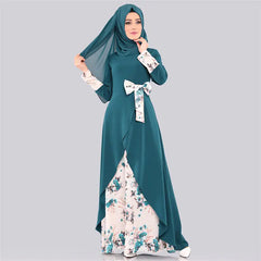 Muslim Women's Printed Patchwork Long Dress (Middle East)