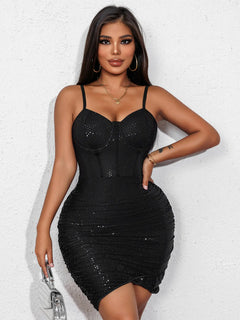 Summer 2020 Sexy Sheer Lace Low-Cut Dress