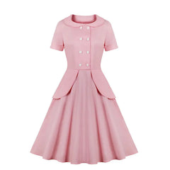 2020 Vintage Doll Collar Short Sleeve Dress