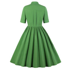 Vintage Short Sleeve Dress with Waist Cinching